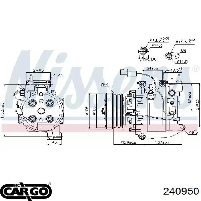 240950 Cargo compresor de aire acondicionado