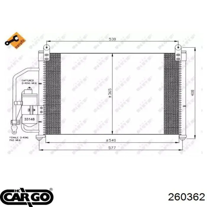 260362 Cargo condensador aire acondicionado