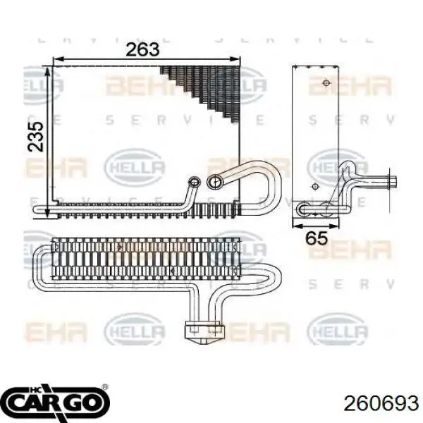 Comprar 260693 Cargo Evaporador de aire acondicionado