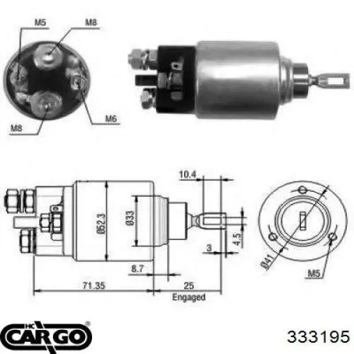 333195 Cargo Bendix motor de arranque