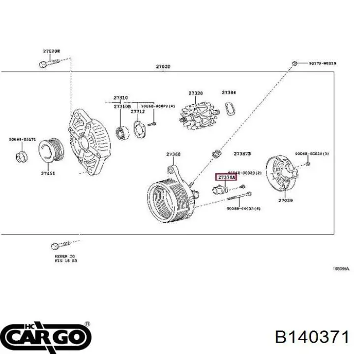Escobillas alternador B140371 Cargo
