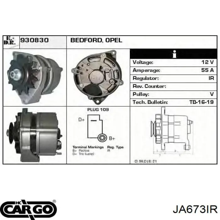 JA673IR Cargo alternador