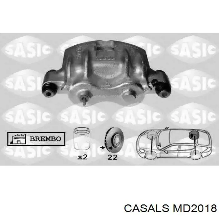 MD2018 Casals pinza de freno trasero derecho