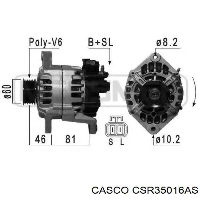 CSR35016AS Casco estator, alternador