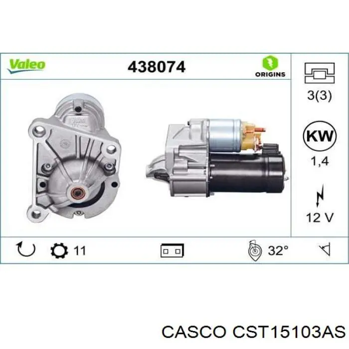 CST15103AS Casco motor de arranque