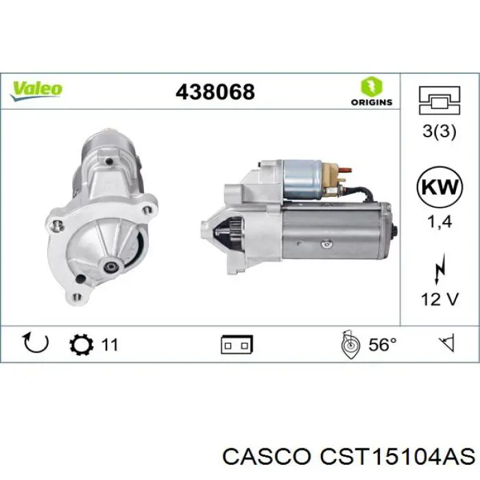 CST15104AS Casco motor de arranque