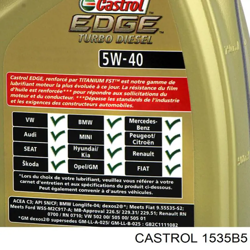 Comprar 1535B5 Castrol Aceite de motor