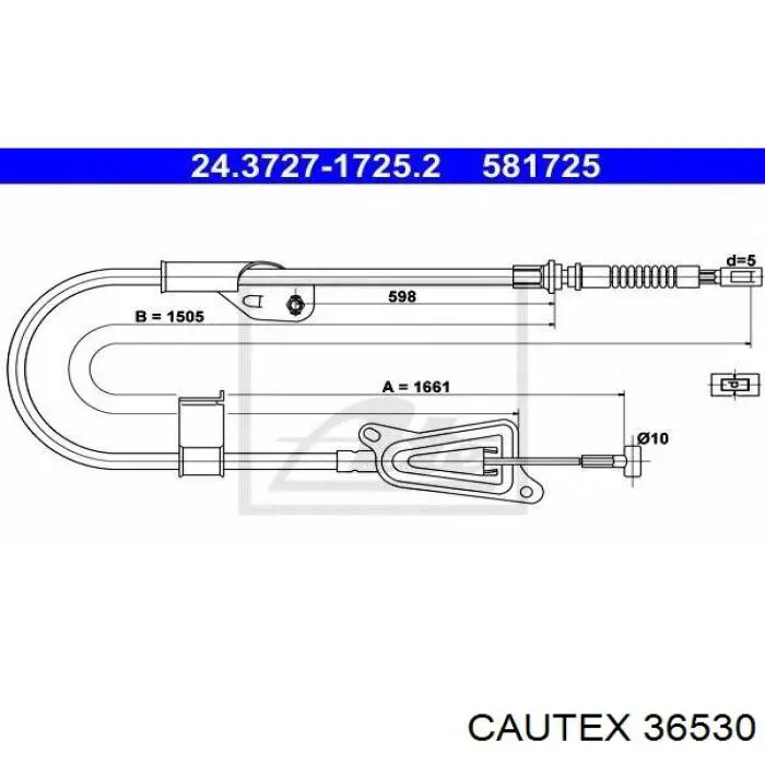 Cable de freno de mano trasero derecho/izquierdo 111002 Beca Cables