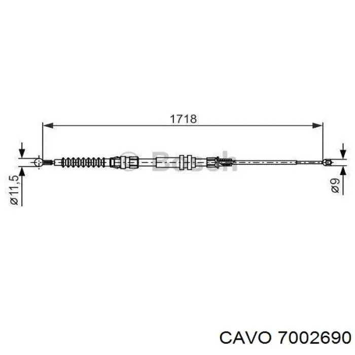 7002690 Cavo cable de freno de mano trasero derecho/izquierdo