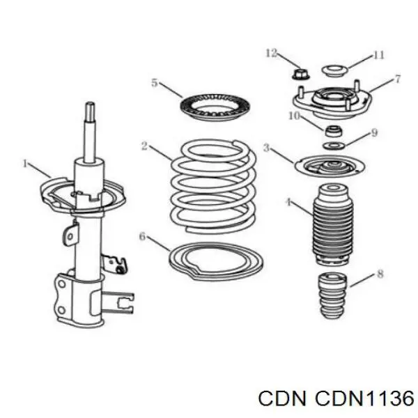 CDN1136 CDN soporte amortiguador delantero