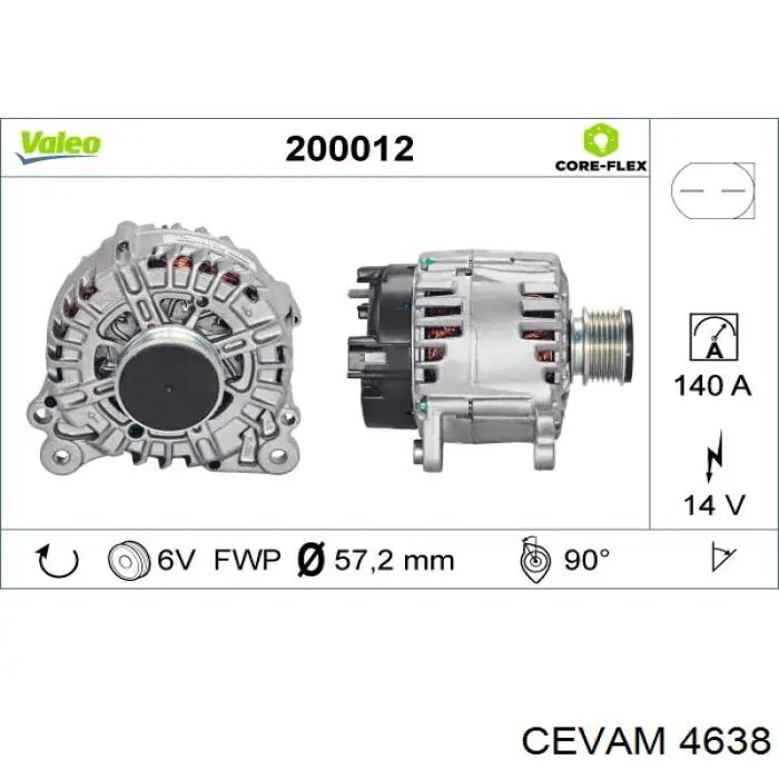 Alternador Volkswagen Caddy 4 SAB, SAJ