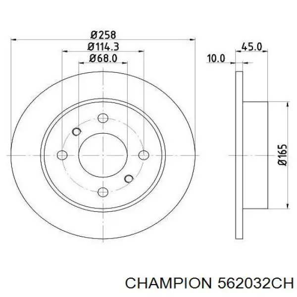 562032CH Champion disco de freno trasero