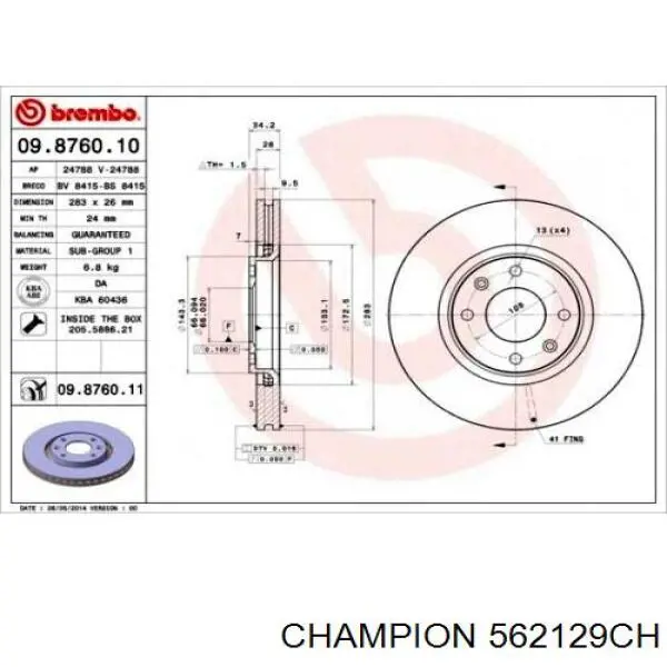 Freno de disco delantero Citroen C4 UD
