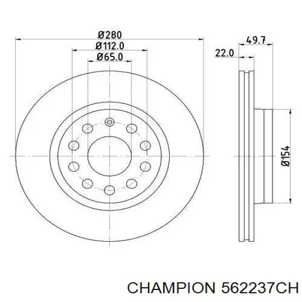 Comprar 562237CH Champion Freno de disco delantero