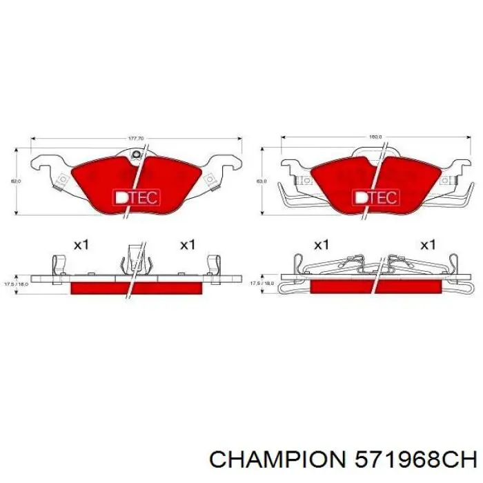 571968CH Champion pastillas de freno delanteras