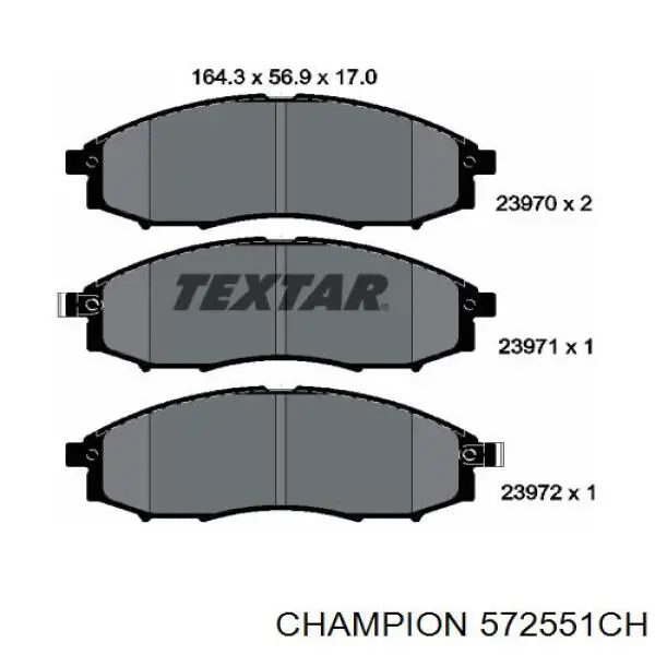 572551CH Champion pastillas de freno delanteras