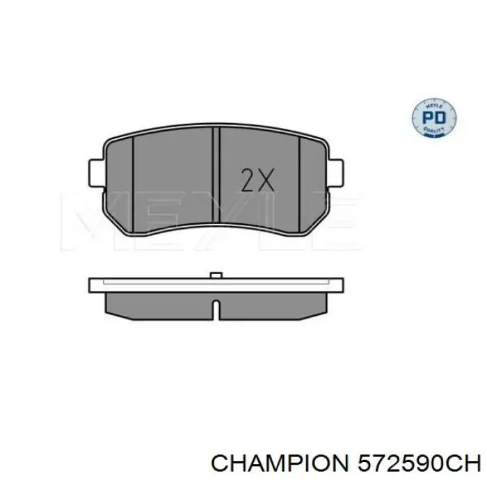 572590CH Champion pastillas de freno traseras