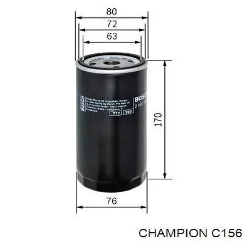 C156 Champion filtro de aceite