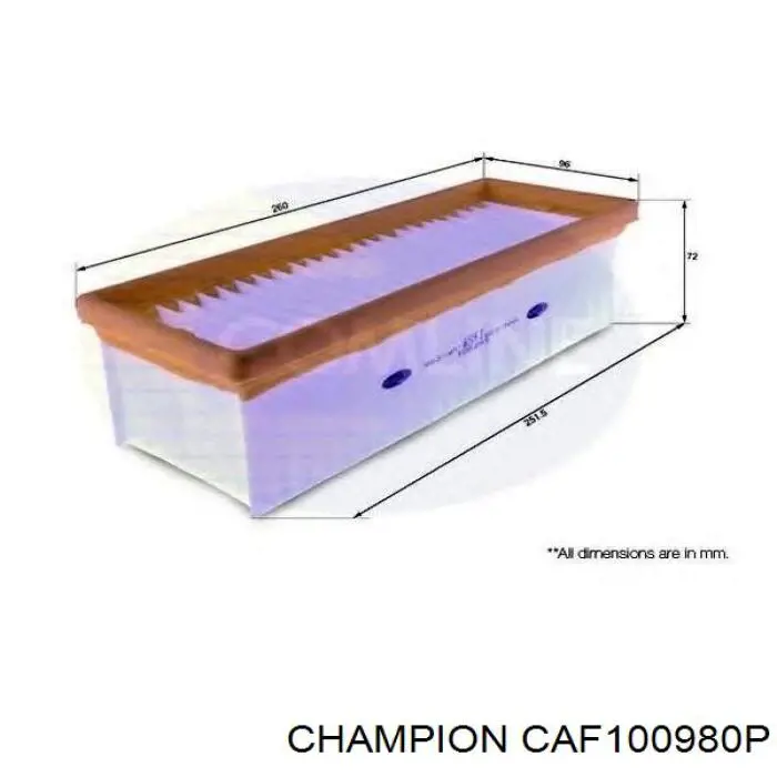 CAF100980P Champion filtro de aire