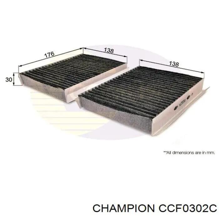 CCF0302C Champion filtro habitáculo