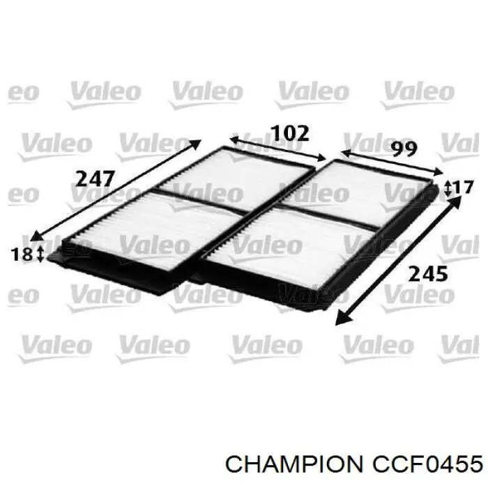 CCF0455 Champion filtro de habitáculo