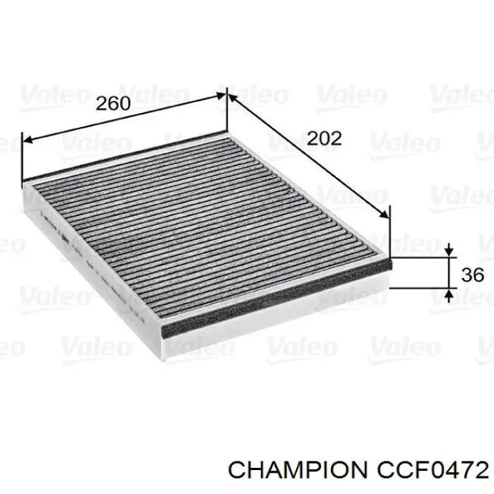 CCF0472C Champion filtro de habitáculo