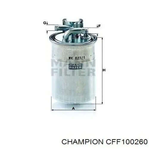 Filtro de combustible CFF100260 Champion