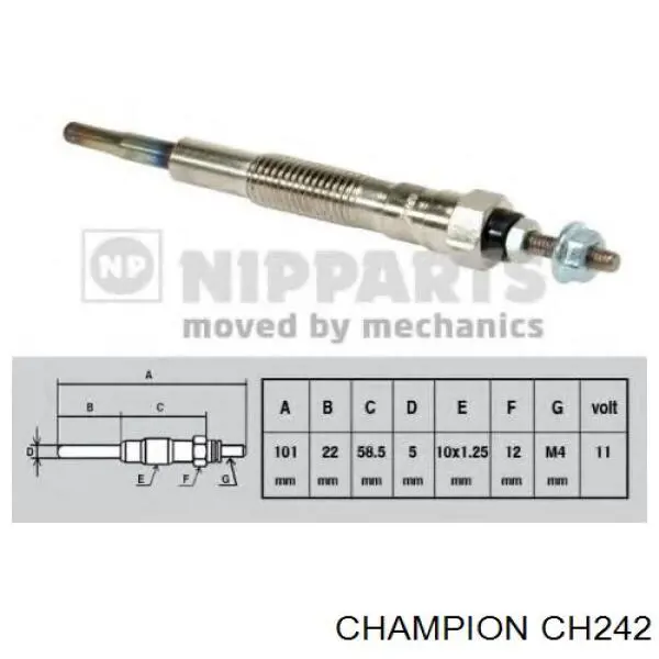 Bujía de precalentamiento Japan Parts PZ39
