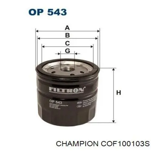 Filtro de aceite T208218 Ford