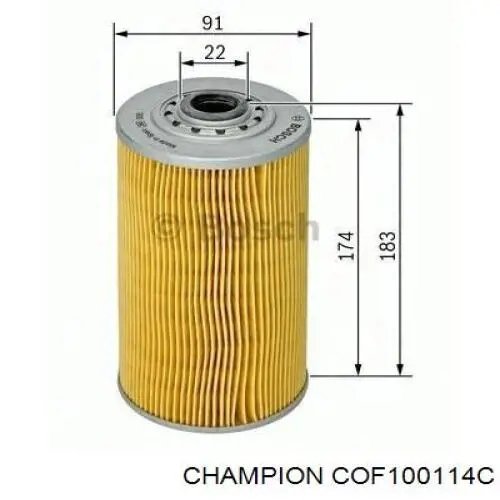 COF100114C Champion filtro de aceite