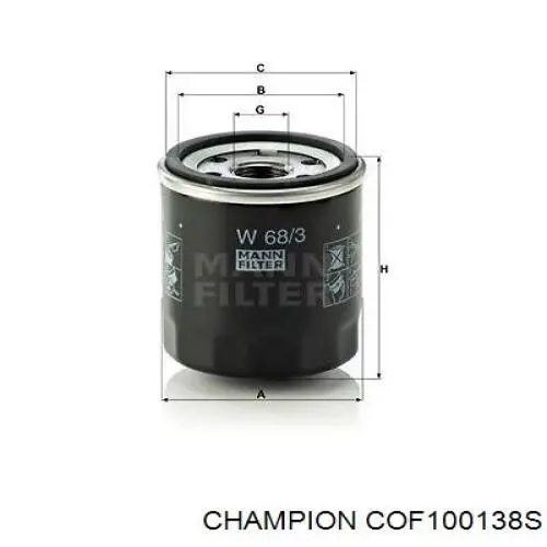 COF100138S Champion filtro de aceite