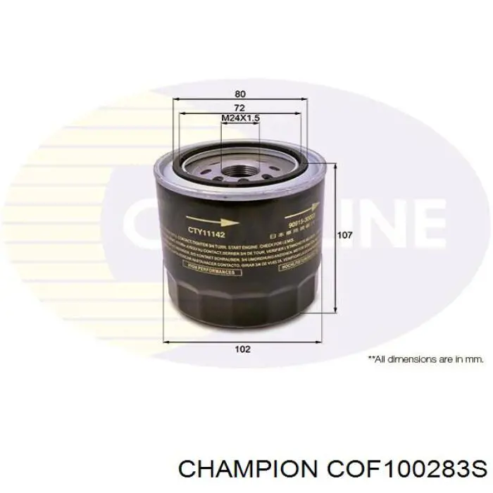 Filtro de aceite motor Champion COF100283S