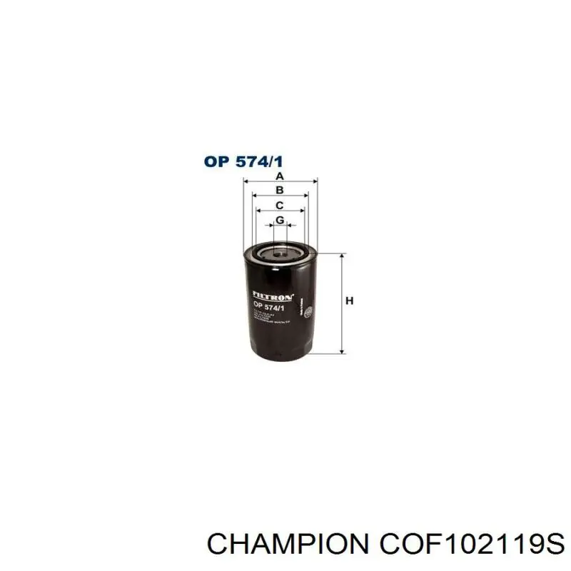 COF102119S Champion filtro de aceite