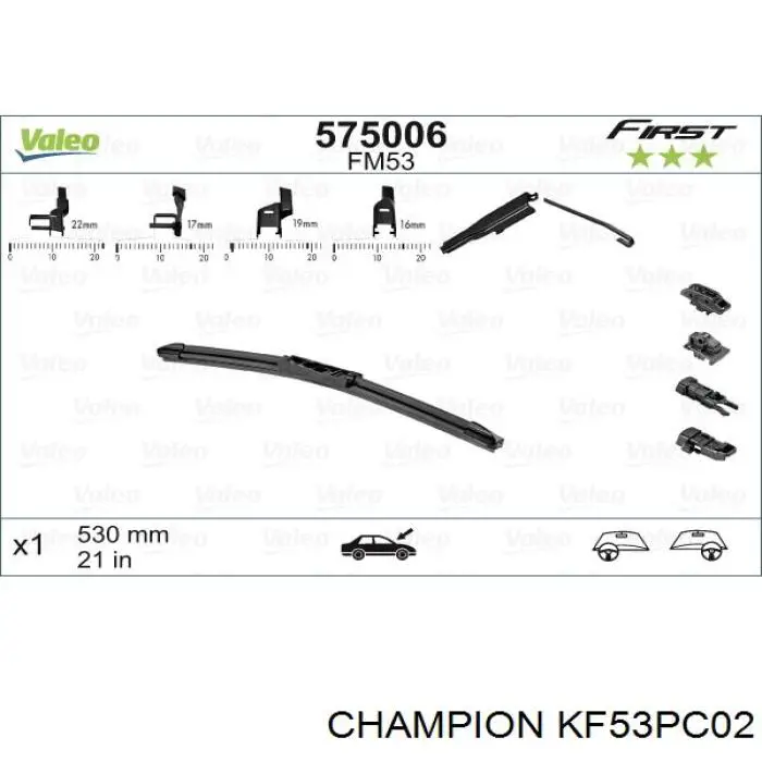 Escobillas delanteras Champion KF53CC02 precio, desde 20,28 EUR