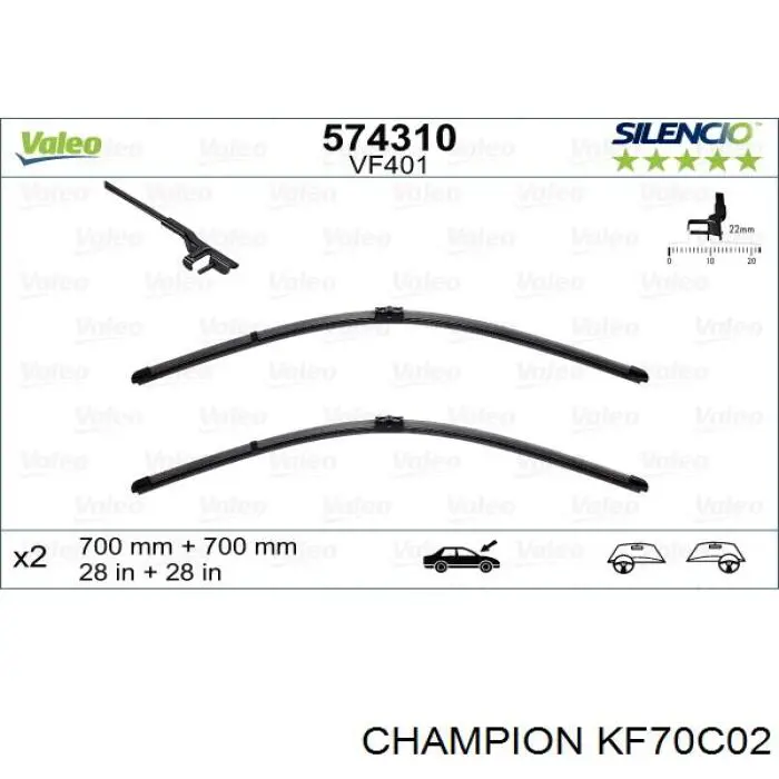 KF70C02 Champion limpiaparabrisas