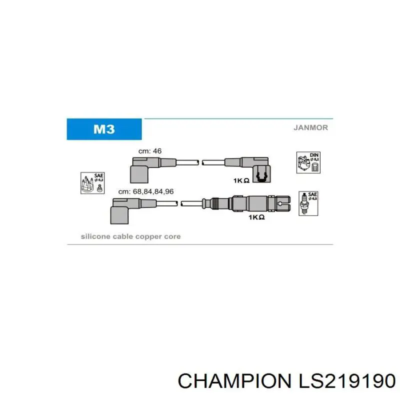 LS219190 Champion juego de cables de encendido