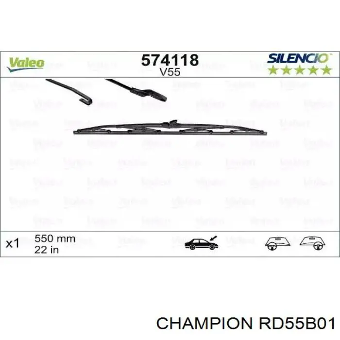 RD55B01 Champion limpiaparabrisas de luna delantera conductor