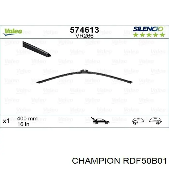 Comprar RDF50B01 Champion Escobilla del limpiaparabrisas del lado del conductor
