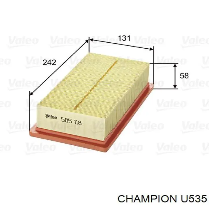 U535 Champion filtro de aire