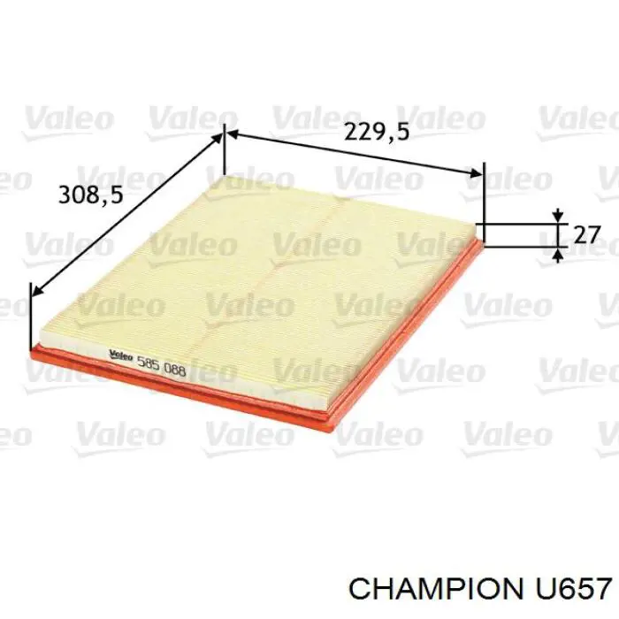 U657 Champion filtro de aire