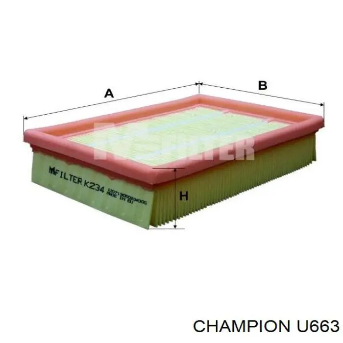 U663 Champion filtro de aire