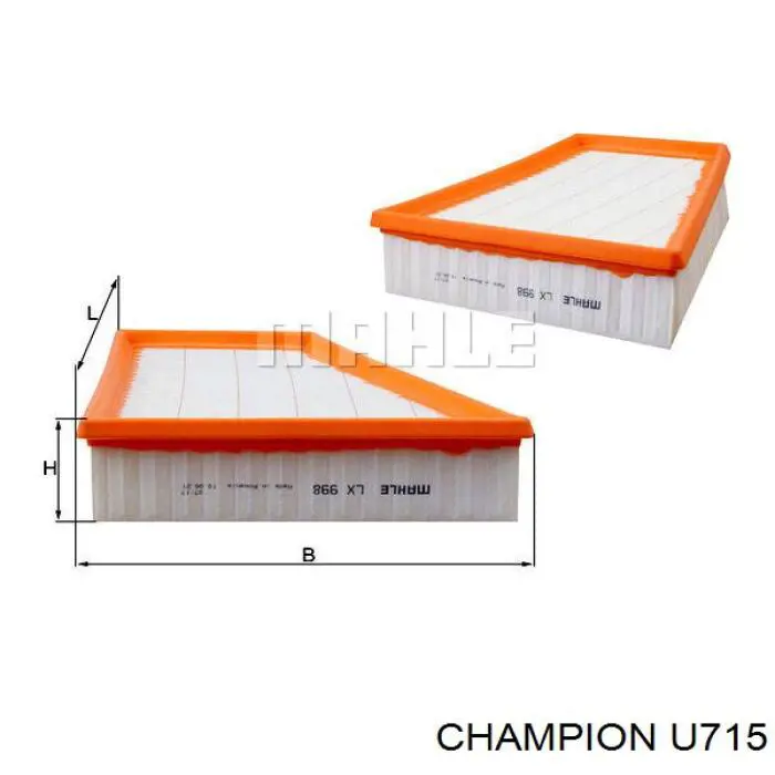 U715 Champion filtro de aire