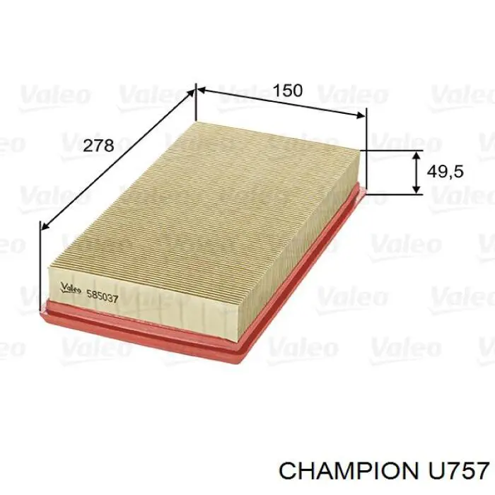 U757 Champion filtro de aire