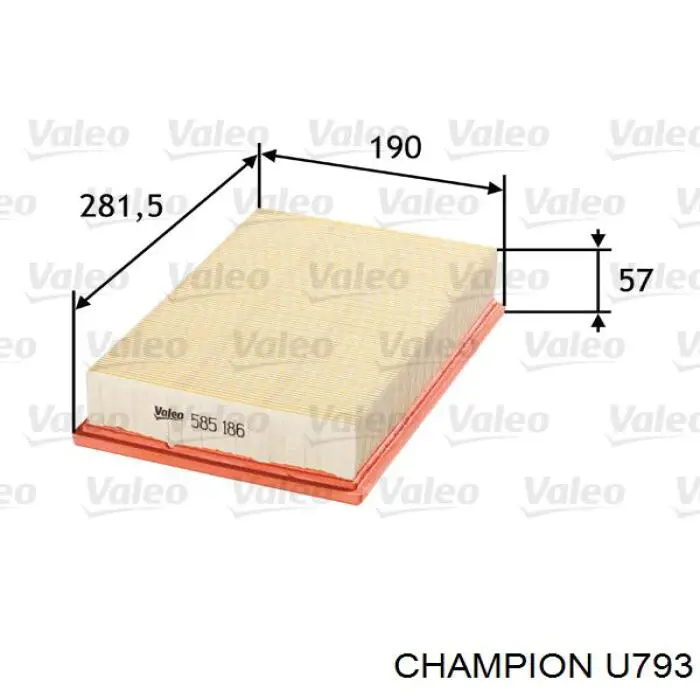 U793 Champion filtro de aire