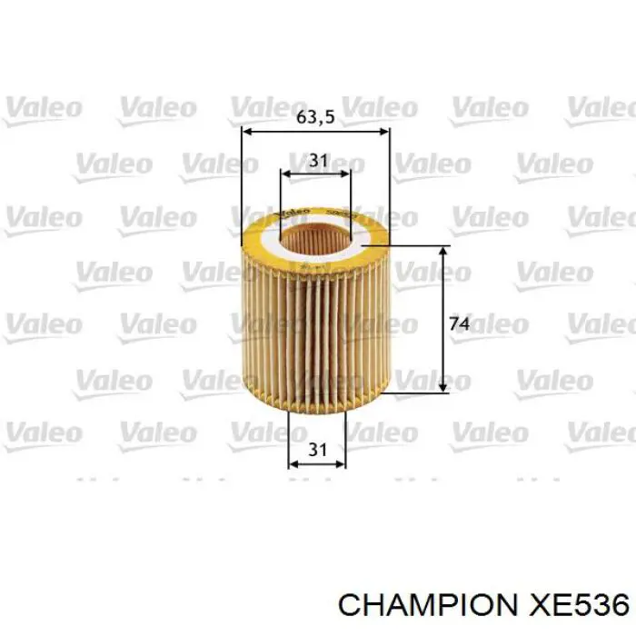 XE536 Champion filtro de aceite