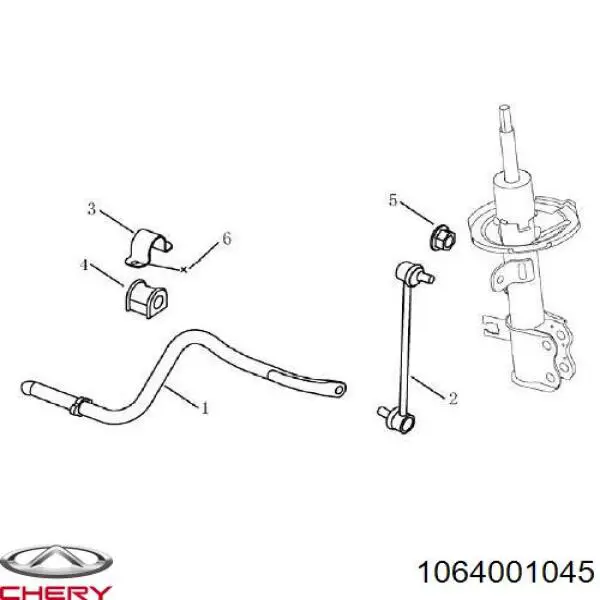 1064001045 Chery casquillo de barra estabilizadora delantera