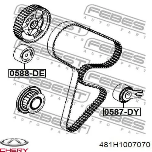 481H1007070 Chery Polea tensora intermedio de correa dentada