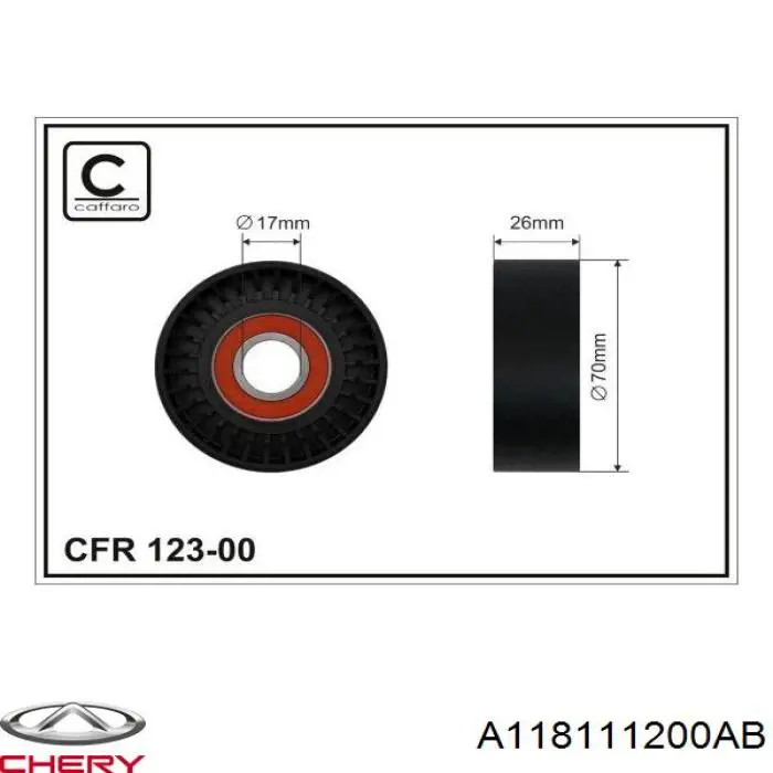 Comprar A118111200AB Chery Tensor de correa poli V 