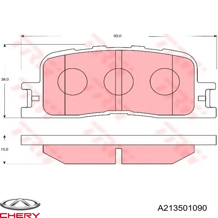 A213501090 Chery pastillas de freno traseras