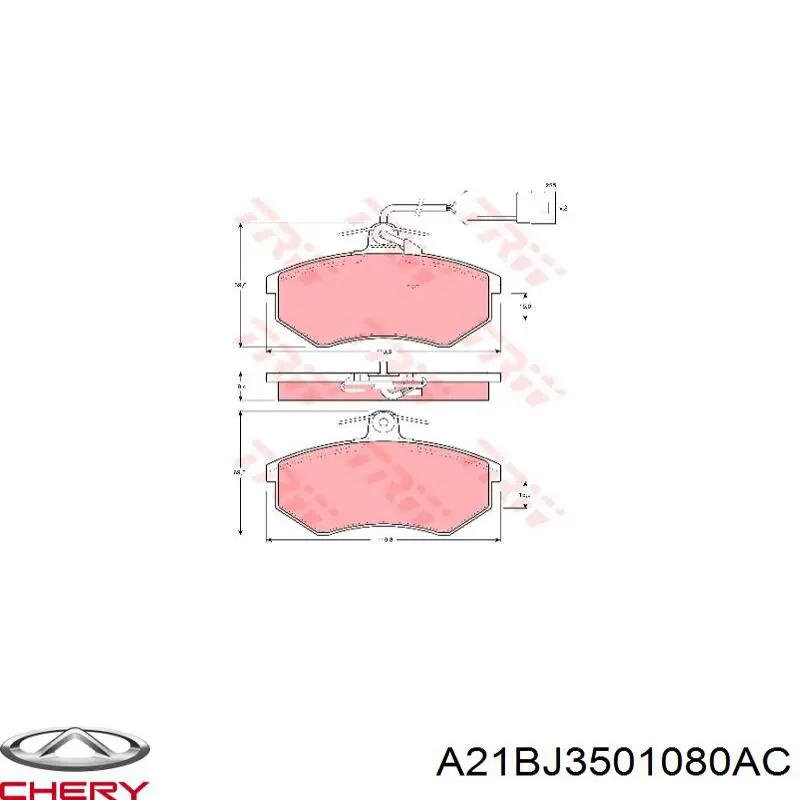 A21BJ3501080AC Chery Pastillas delanteras